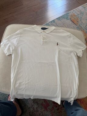 Polo by Ralph Lauren White Short-Sleeve Cotton Polo with Embroidered Pony